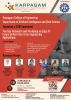 Two-Day National level Workshop on Edge AI: Future of Next-Gen AI for Engineering Applications 2023 Workshop Poster